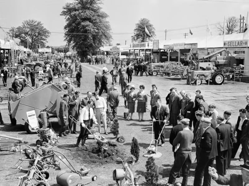 A general view of the lawnmower display at the Royal Highland Show in 1964. 