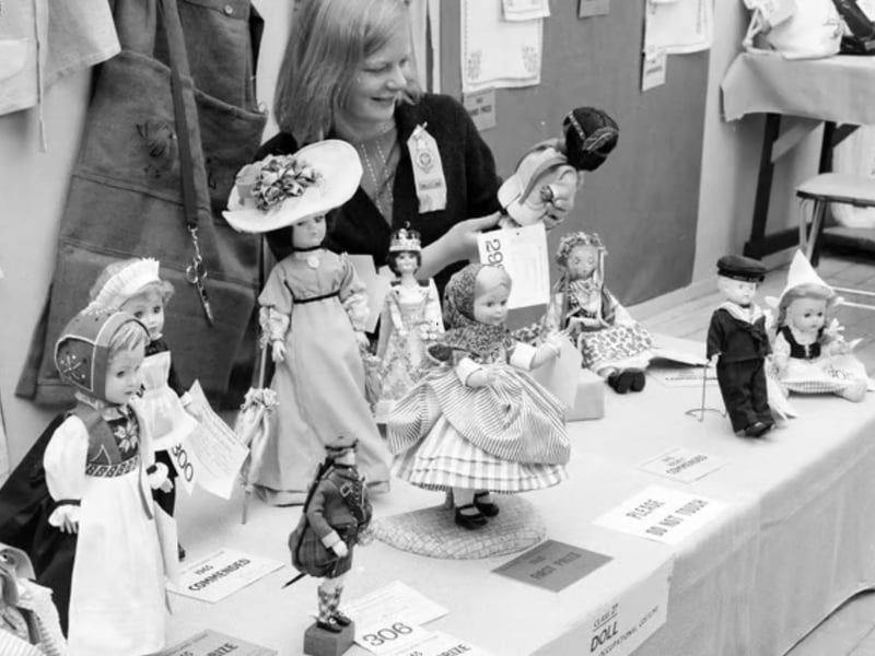 Some of the winning entries for the Dress a Doll competition at the Royal Highland Show in 1965, where entrants had to dress their doll in national costume.