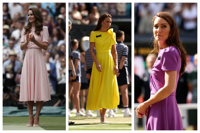 From pink to yellow and purple, the Princess of Wales knows how to work colour when it comes to her Wimbledon outfits