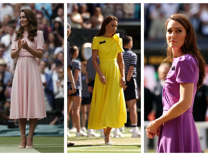 From pink to yellow and purple, the Princess of Wales knows how to work colour when it comes to her Wimbledon outfits