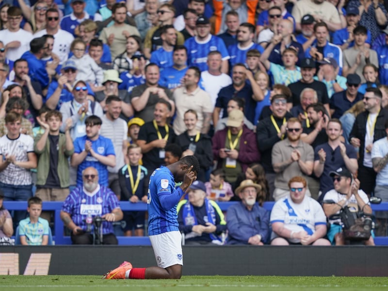Celebrations after Christian Saydee's goal against Hull City on the final day.