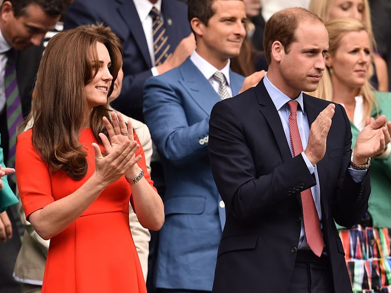 The then Duchess of Cambridge opted for a red L.K. Bennett "Cayla" midi dress