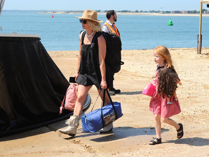 Isle of Wight Festival goers at Hovertravel in Southsea, on Thursday, June 19, 2025, ready for the first day of the festival.
Picture: Sarah Standing (190625-8605)