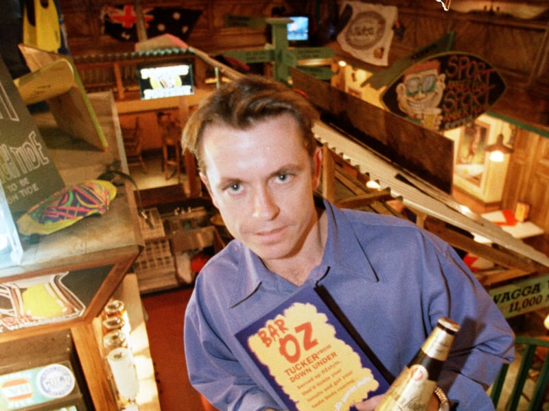 Assistant manager Steve Newlands pictured inside Bar Oz, on Forrest Road, Edinburgh, in 1997