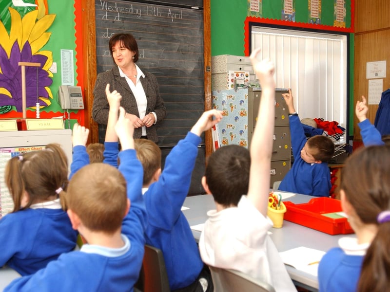 Sally Davey was leading a class for seven and eight year olds at Mill Hill Primary School in this flashback to April 2005.