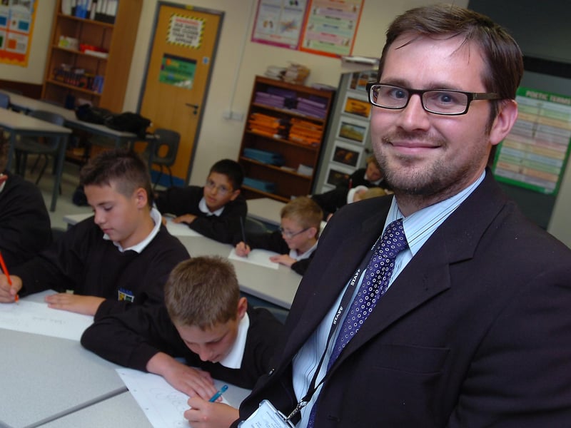 Here is a photo from 2010 showing Head of English Andrew Bennett.
He was one of 25 teachers in the county chosen for a Government programme to accelerate teachers into headships.