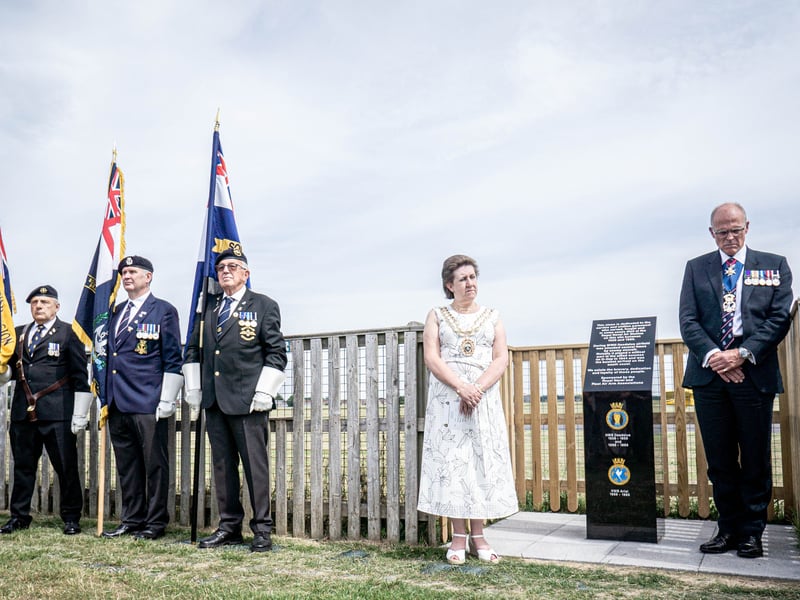 President of the Royal Naval Association, Vice Admiral Duncan Potts CB RN Rtd, together with the Mayor of Fareham, Cllr Mrs Louise Clubley, unveil a Daedalus Commemorative Stone in the public viewing area at Solent Airport

Pictured: Vice Admiral Duncan Potts CB RN Rtd, together with the Mayor of Fareham, Cllr Mrs Louise Clubley


Picture: Habibur Rahman