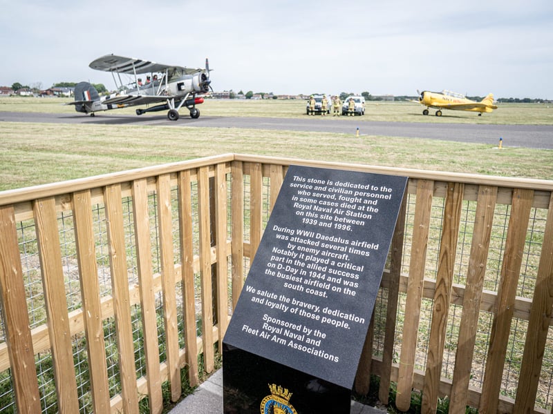 A commemorative stone has been unveiled at Solent Airport marking the rich heritage of HMS Daedalus and honouring the former Royal Naval Air Station's significant contribution to national defence from 1939 to 1996.

Picture: Habibur Rahman