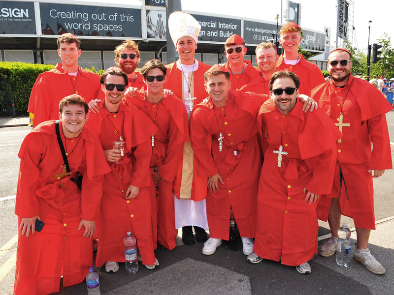 Colourful priests at the first Test in Headingley.