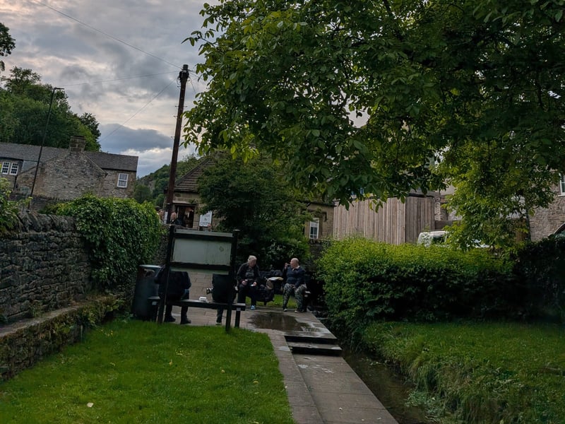 The unique set-up means diners can walk their precious packages loaded with fish and chips, to a nearby garden just a few seconds away from the chippy.