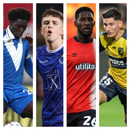 From left to right: Patrick Nuamah, Tomas Galvin, Shandon Baptiste and Nectar Triantis are among the players to have been linked with Pompey this summer.