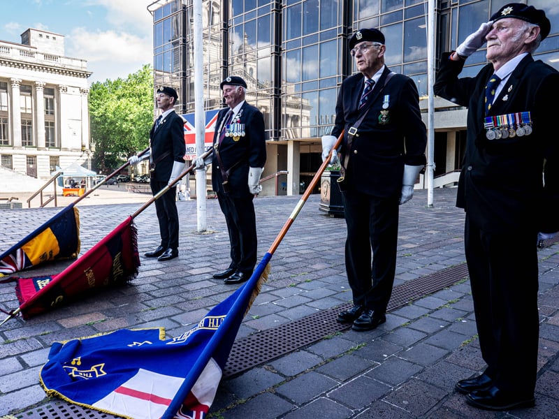 The Armed Forces Day Flag Raising ceremony at Guildhall Square in Portsmouth on June 23.