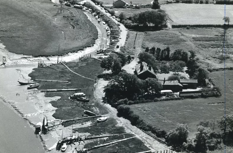 An aerial shot of Skippool in the 1960s
