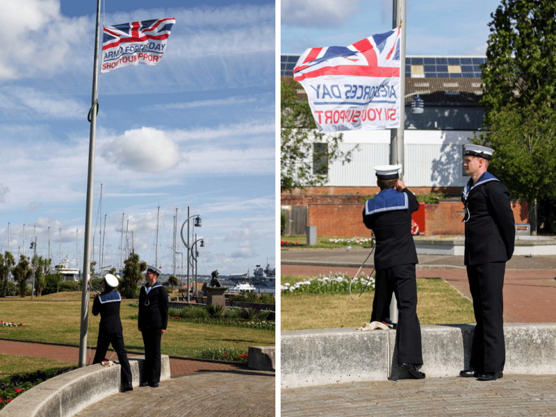 A flag raising ceremony took place in Gosport today to mark Armed Forces Week.