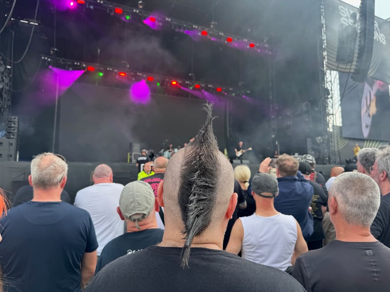 Some of the hairstyles were not condusive to good views of the stage.