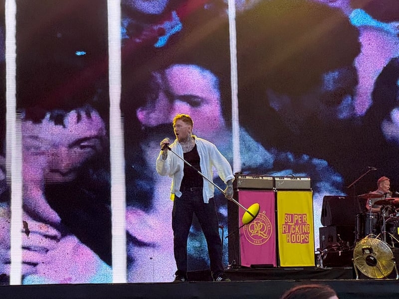 Paul Cook, Steve Jones and Glen Matlock were joined by Frank Carter on vocals.