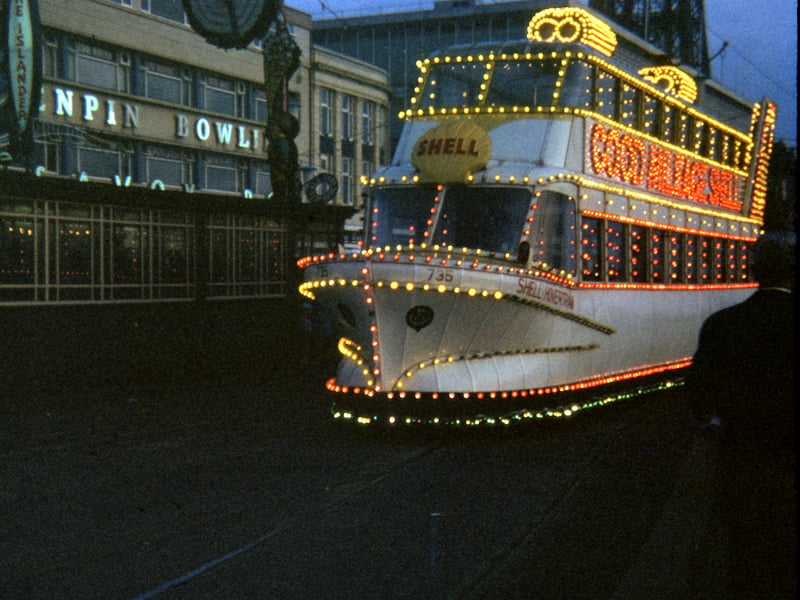 One of Blackpool's famous illuminated trams
