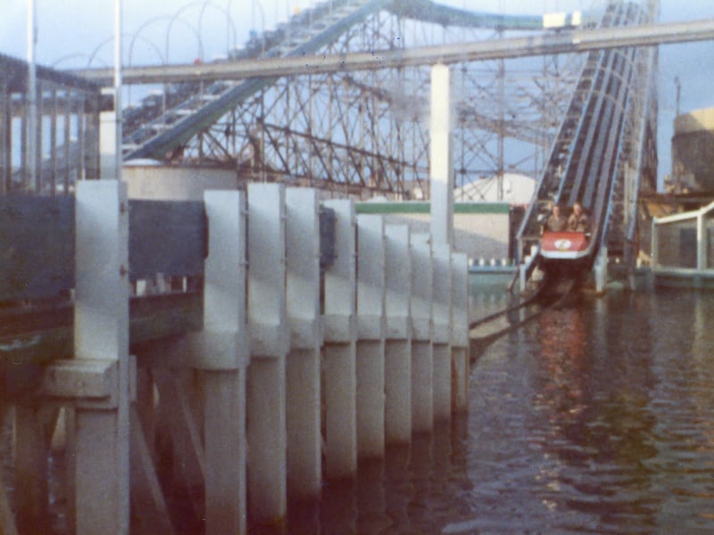 The water chute at Blackpool Pleasure Beach