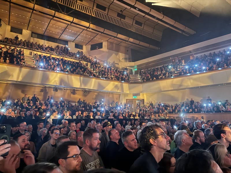 Phone lights illuminated the encore.