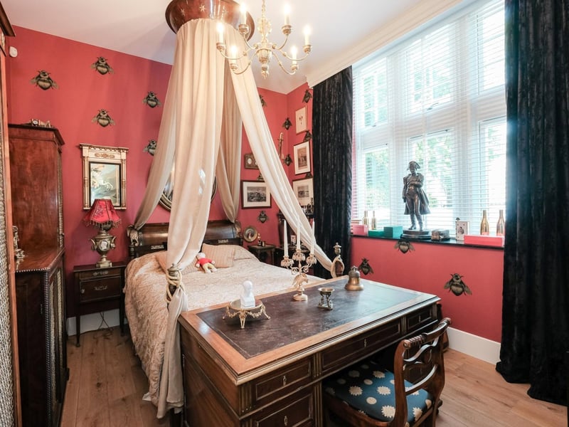 A more traditionally decorated bedroom