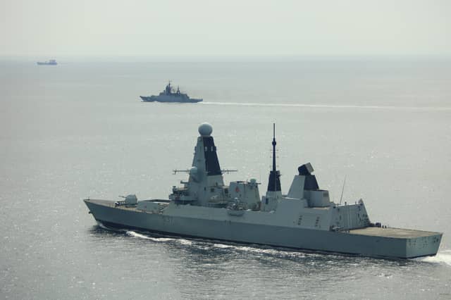 HMS Duncan kept a watchful eye on RFN Boikiy as the Russian ship sailed through the English Channel.