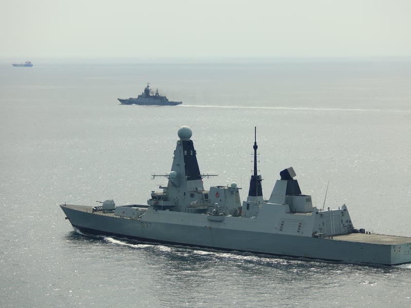 HMS Duncan kept a watchful eye on RFN Boikiy as the Russian ship sailed through the English Channel.
