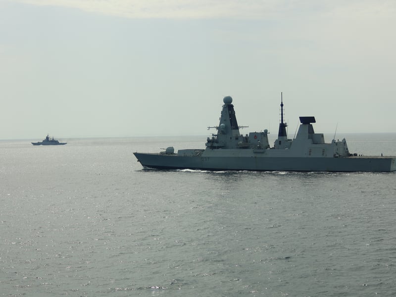 HMS Duncan kept a watchful eye on RFN Boikiy as the Russian ship sailed through the English Channel.