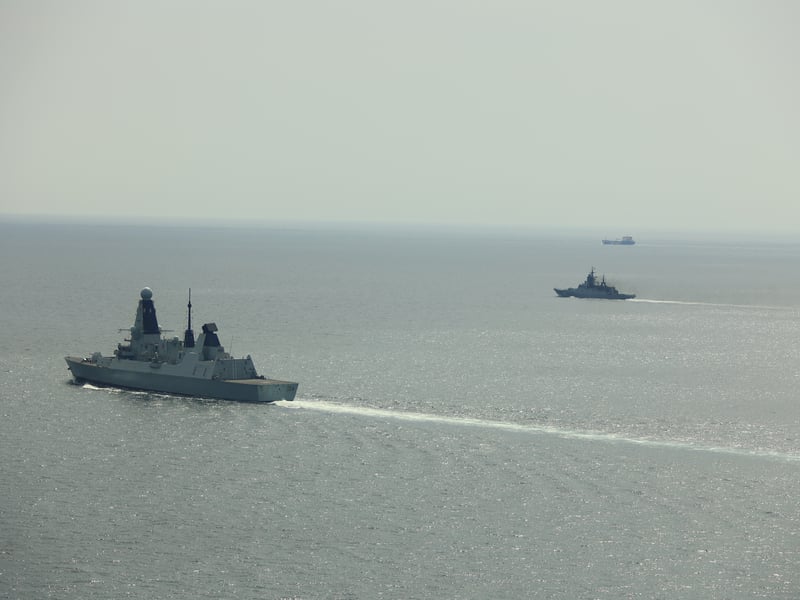 HMS Duncan kept a watchful eye on RFN Boikiy as the Russian ship sailed through the English Channel.