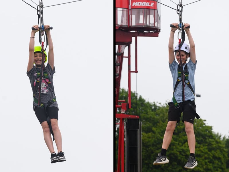 Youngsters on the zip wire