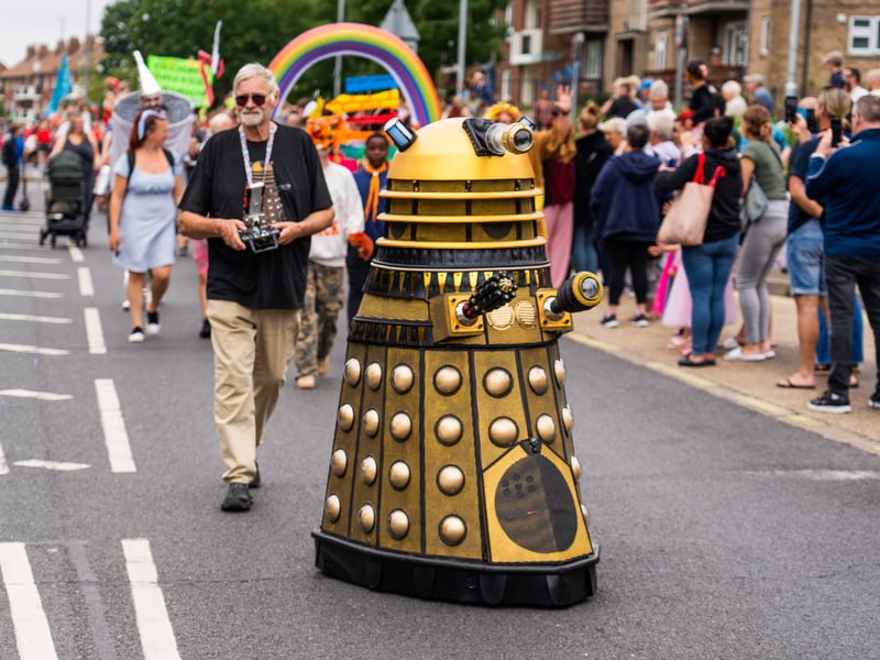 Lee operating the Happy Dot Dalek on the street parade in Paulsgrove
Pictured by Alec Chapman
