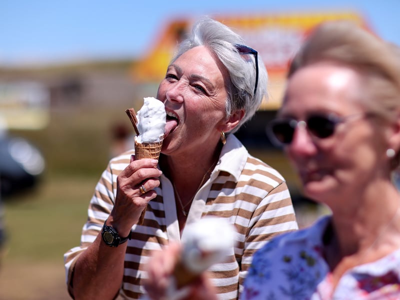Kathy Tarrant enjoys her ice cream
Picture: Chris Moorhouse (280625-078)