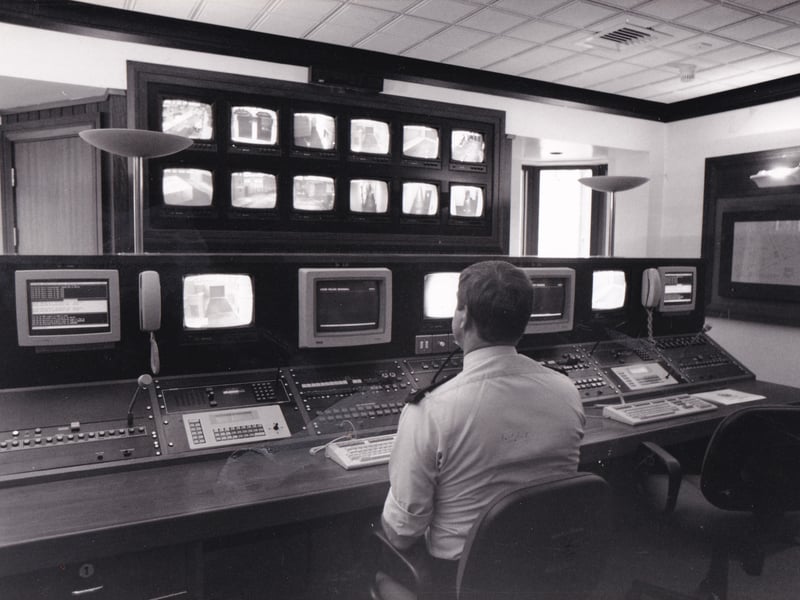 The new control room at Leeds Bridewell pictured in July 1993.