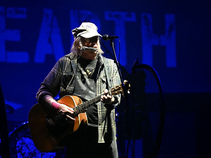 Neil Young played a career-spanning set during his Saturday night headline performance on the Pyramid Stage.
