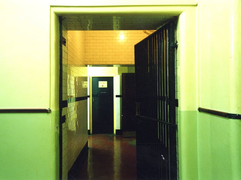 A view through gateway to prisoner's Bridewell beneath the Town Hall.