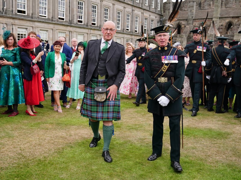 First Minister of Scotland John Swinney attends the Sovereign's Garden Party at the Palace of Holyroodhouse in Edinburgh. The party is part of the King's trip to Scotland for Holyrood Week.