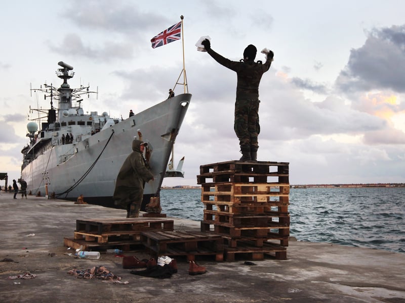 HMS Cumberland, a Type 22 frigate, was sold to Turkey to be scrapped in July 2013. Pictured is the frigate in Benghazi, Libya, in February 2011.