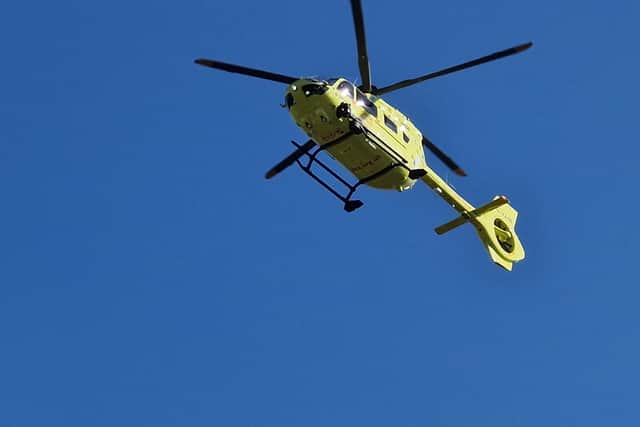 The air ambulance was sent to The Parkway