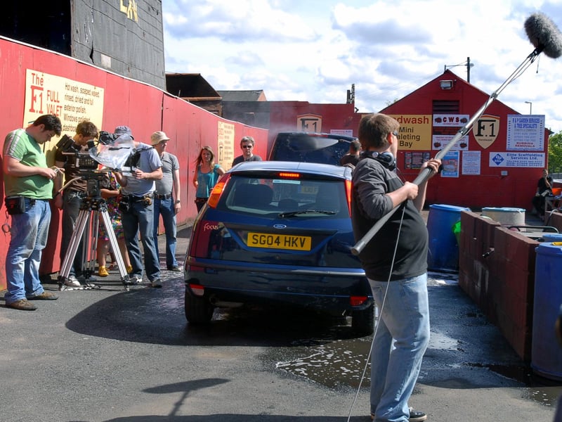 This film crew was pictured in action at F1 Car Wash in Commercial Road in a scene from 2009.