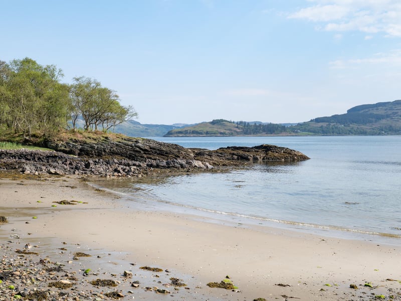 One of the few sandy beaches on Shuna.