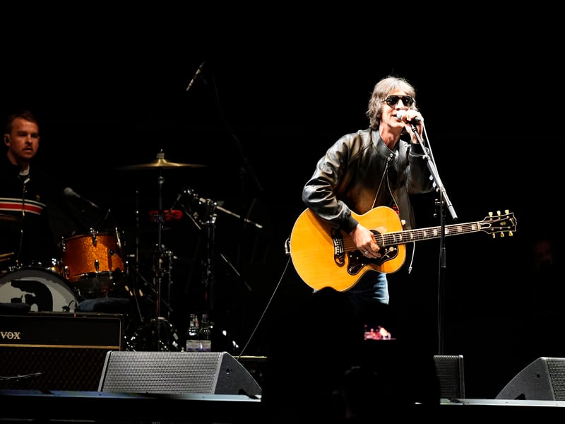 Support act Richard Ashcroft on stage at the Principality Stadium.