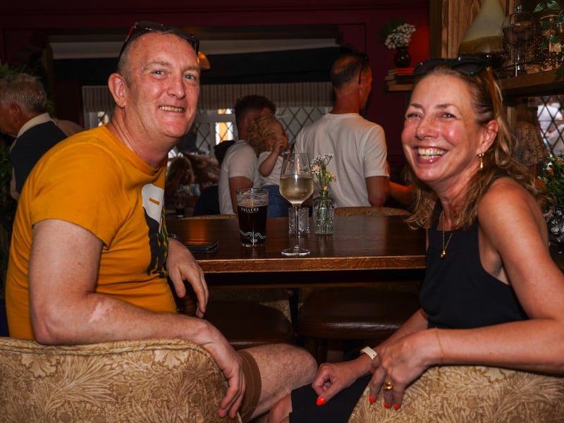 Mark Falls and Marta Strammiello enjoy a drink at the newly refurbished Hampshire Hog. 