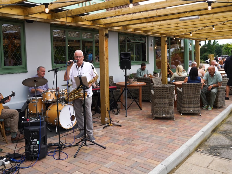 Families enjoy the music on offer at The Hampshire Hog re-opening day.