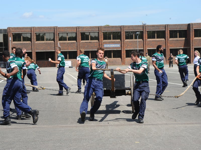 Junior Leaders' Field Gun Competition took place on Friday, July 4, 2025 at HMS Collingwood. Pictured is: Victory Squadron crew.