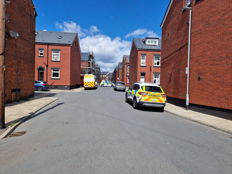 A large police presence could be seen at Cedar Place on Monday.