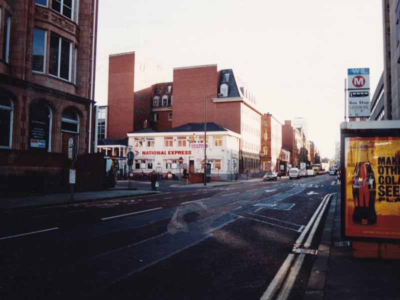 The 'hole in the wall' occupied by National Express Coach Station in October 1995 which was set to be replaced by Springfield House.
