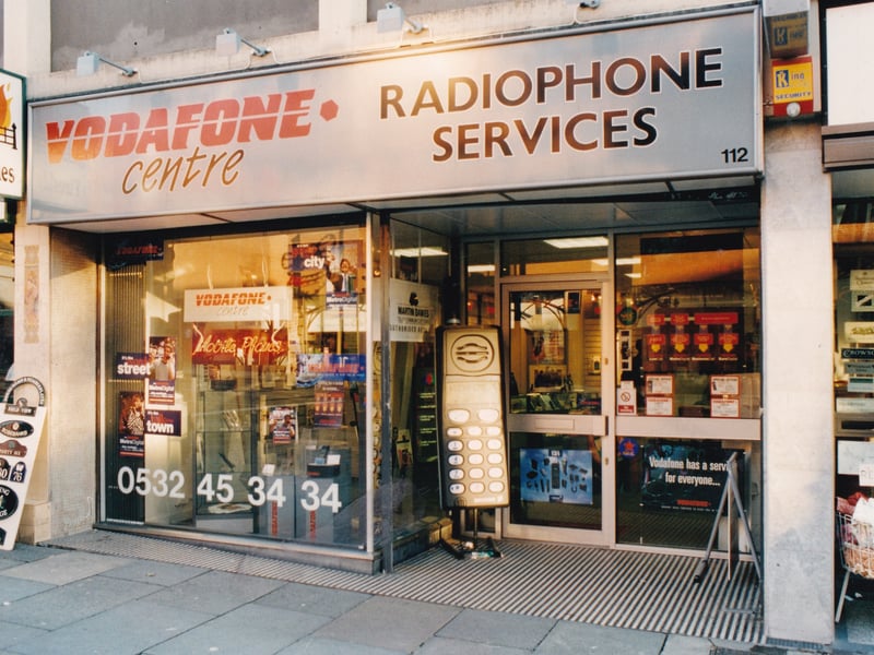 Radiophone Services on Vicar Lane was the first call for anyone seeking expert help in buying a mobile phone. Pictured in January 1995.