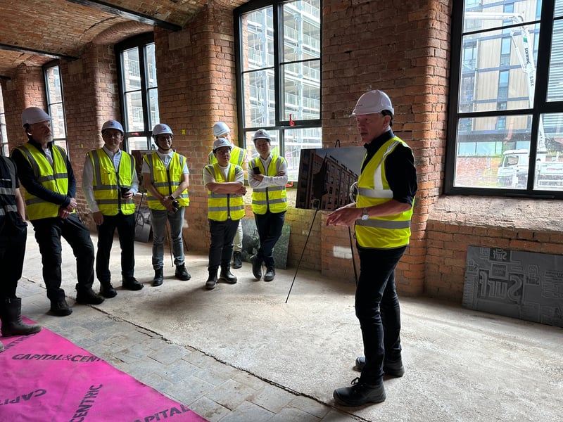 Some original features such as fireplaces and machinery fittings on the wall will be kept, with each floor due to be split into around 11 apartments. 