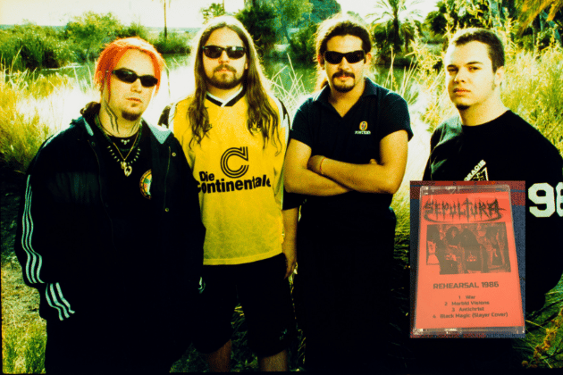 Raw Brazilian thrash. This ultra-rare, self-released 1986 Brazilian cassette, a true rehearsal tape, captures Sepultura at their absolute earliest and most untamed, offering an invaluable glimpse into the formative years of a global metal powerhouse. Max Cavalera admitted in later interviews the nasty sound riffs were due to the band not tuning up their instruments – a practice they abandoned around the recording of Beneath The Remains.

