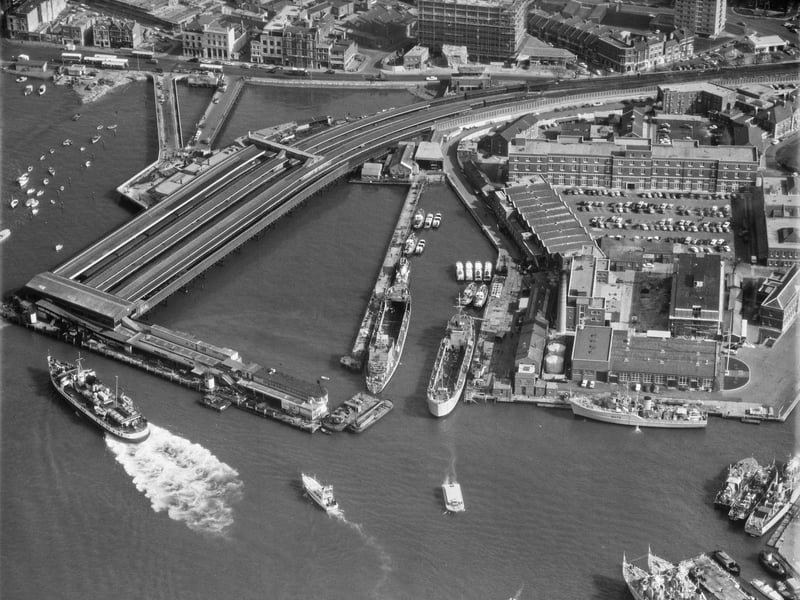 Portsmouth Harbour Railway Station, Hampshire, in 1968