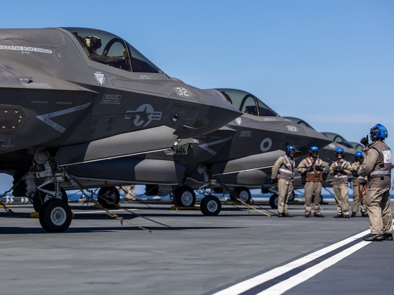 Pilots aboard HMS Prince of Wales conducted various exercises with F-35B fighter jets, in the run up to Exercise Talisman Sabre.